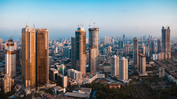 Image of high rise buildings under construction in India